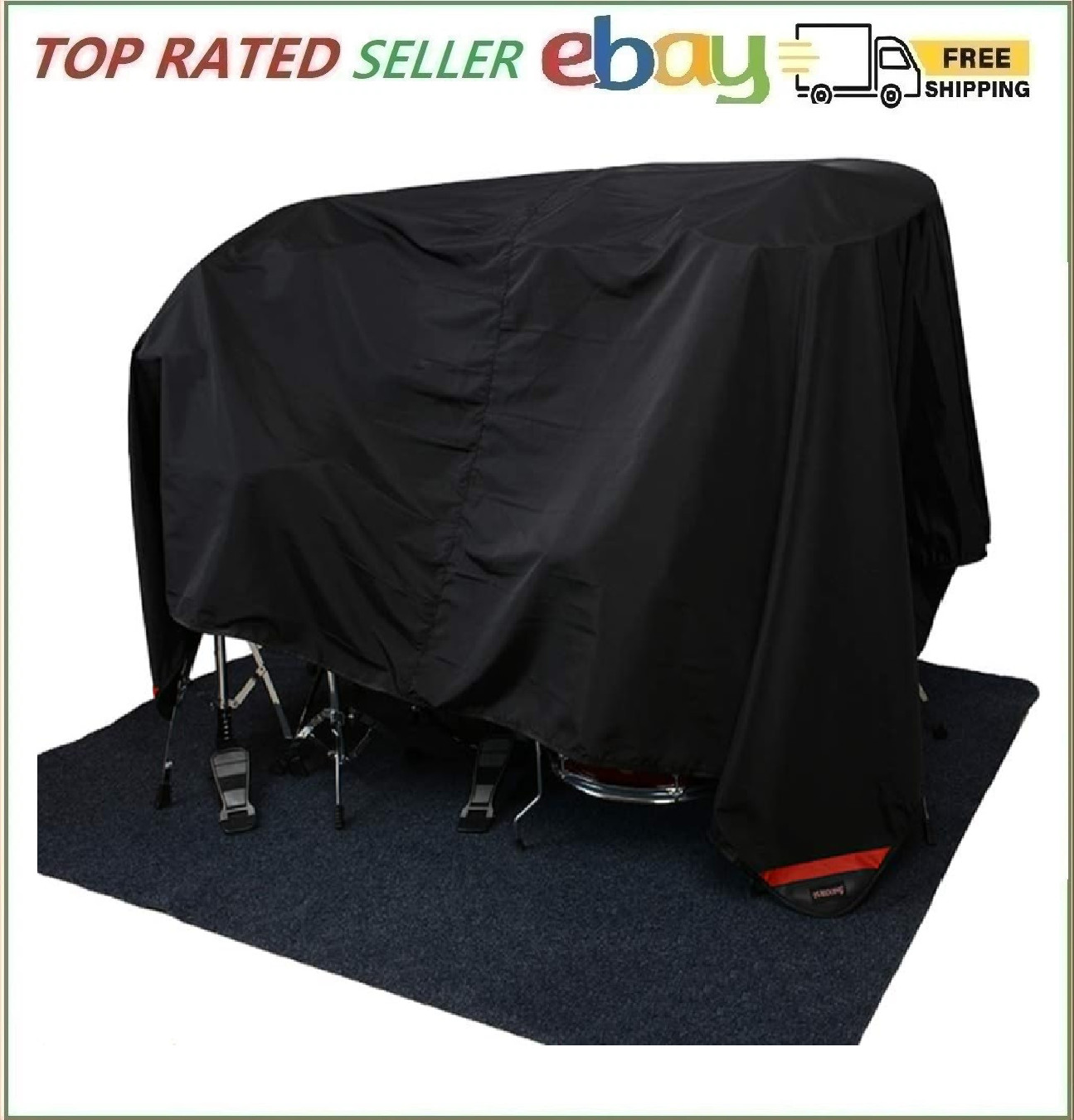 Drum Set Dust Cover Water-Resistant Nylon Cover With Sewn-in Weighted Corners...