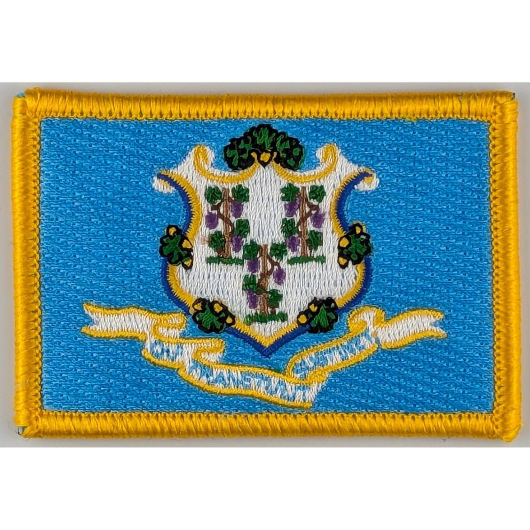 Connecticut State Flag Patch - Full Color - Hook Fastener Patch