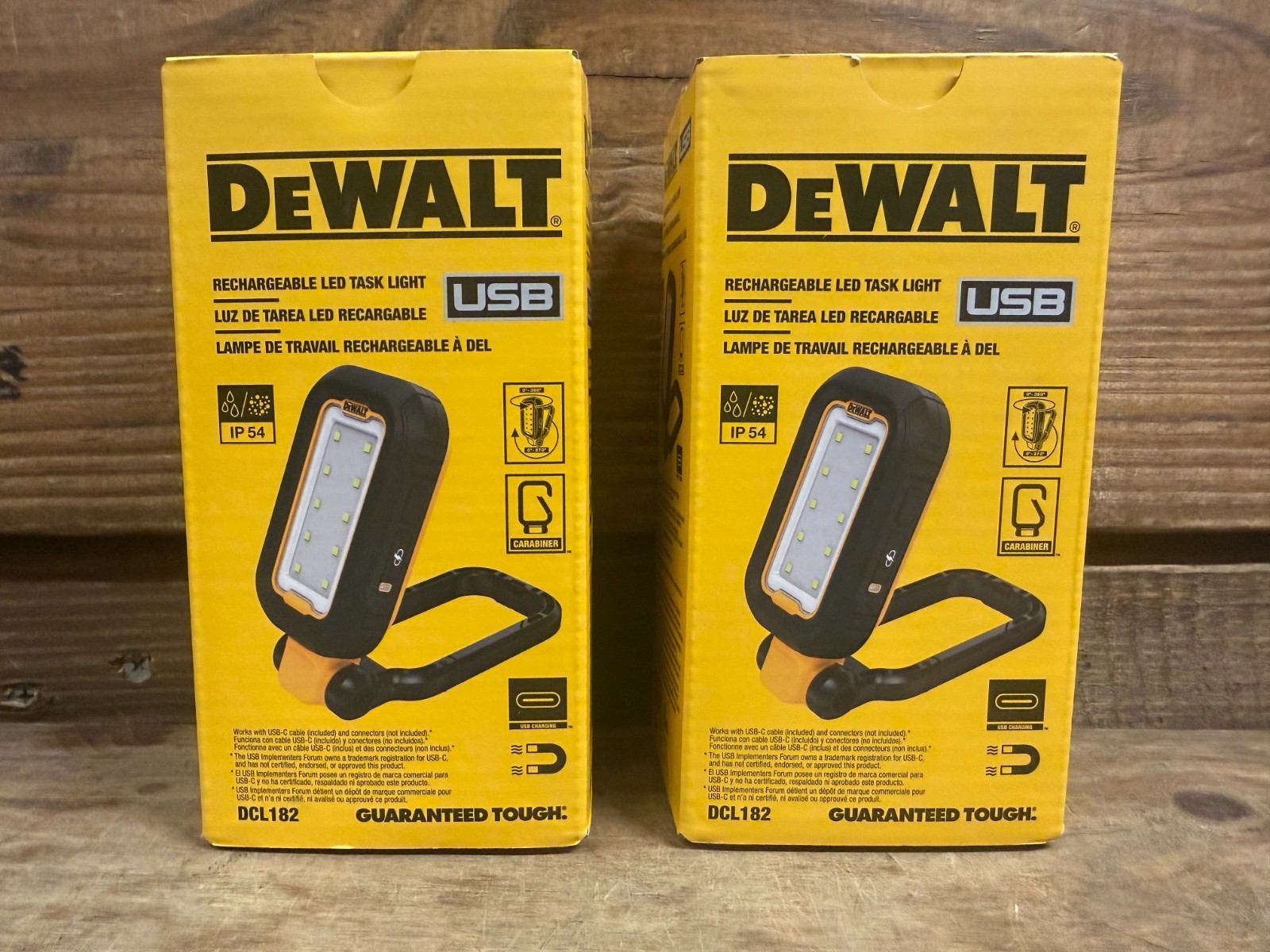 (2) DEWALT DCL182 USB LED MAGNETIC Task Work Light OEM Genuine (Qty)