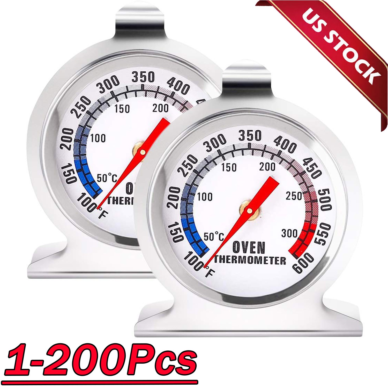 Oven Thermometer Stainless Steel Classic Stand Up Food Meat Temperature Gauge5-1