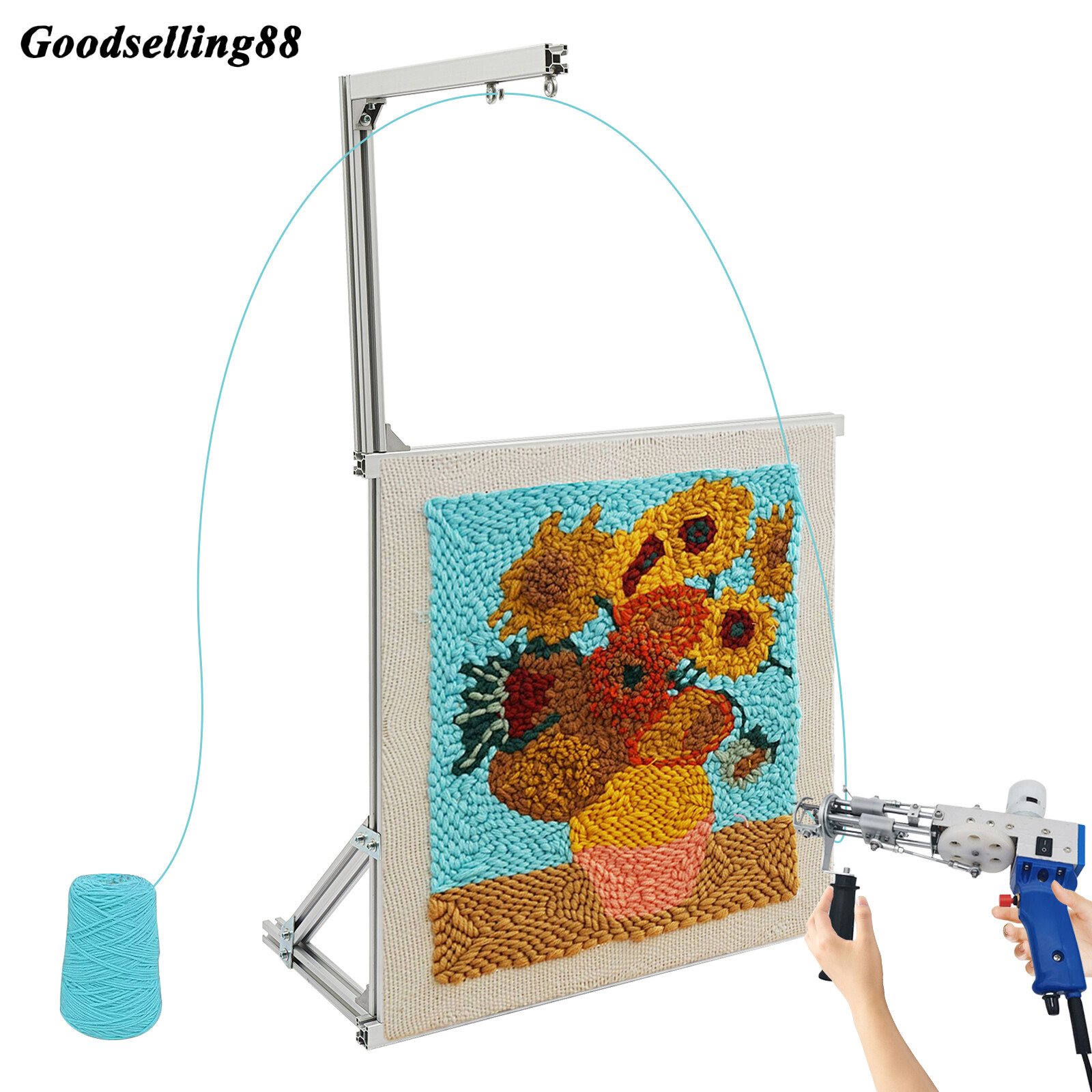 27.55 In Tufting Frame Silver Rug Tufting Frame Aluminium Alloy Tufting Frame
