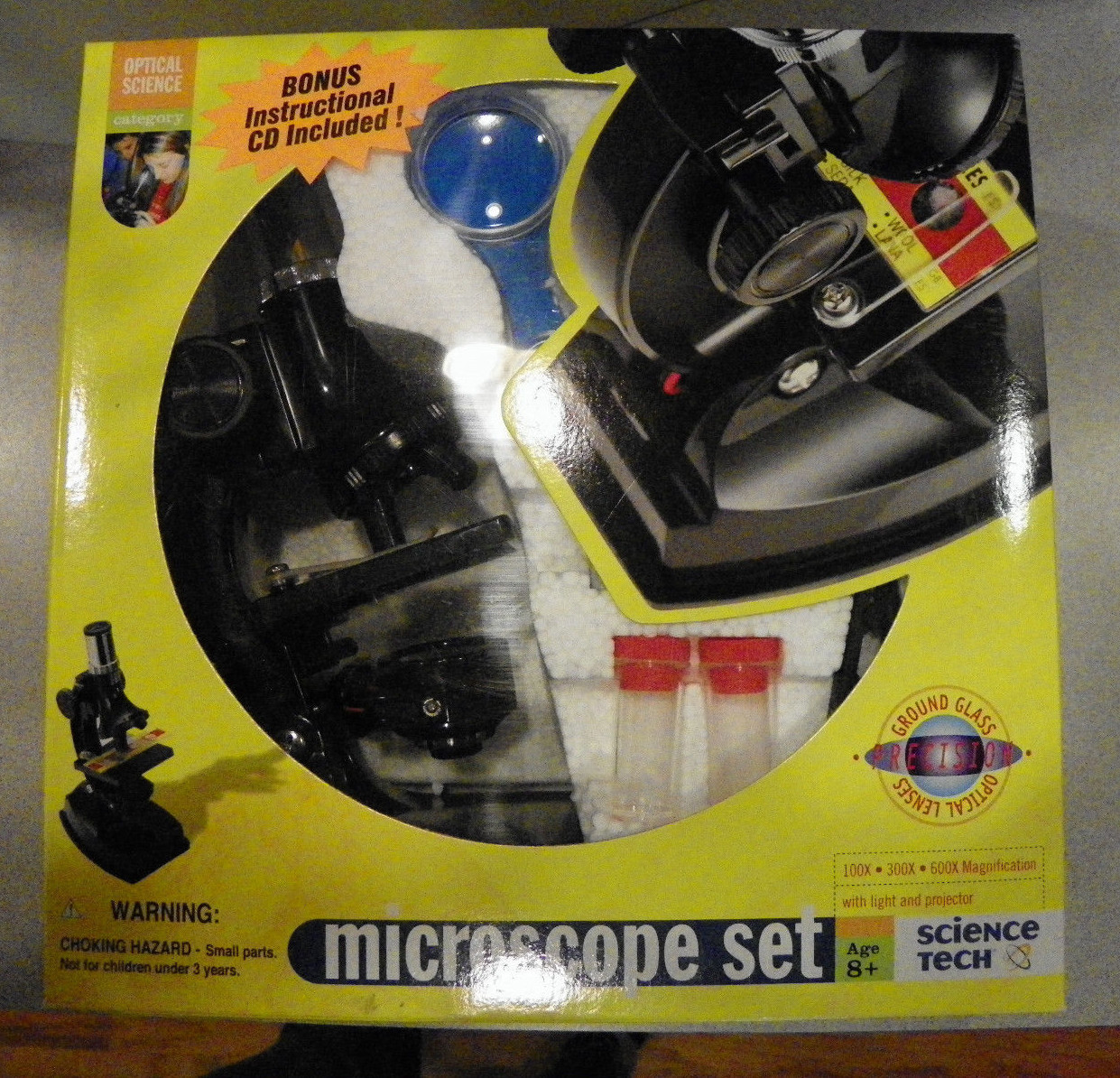 Science Tech MICROSCOPE Set Instructional CD 2 prepared slides
