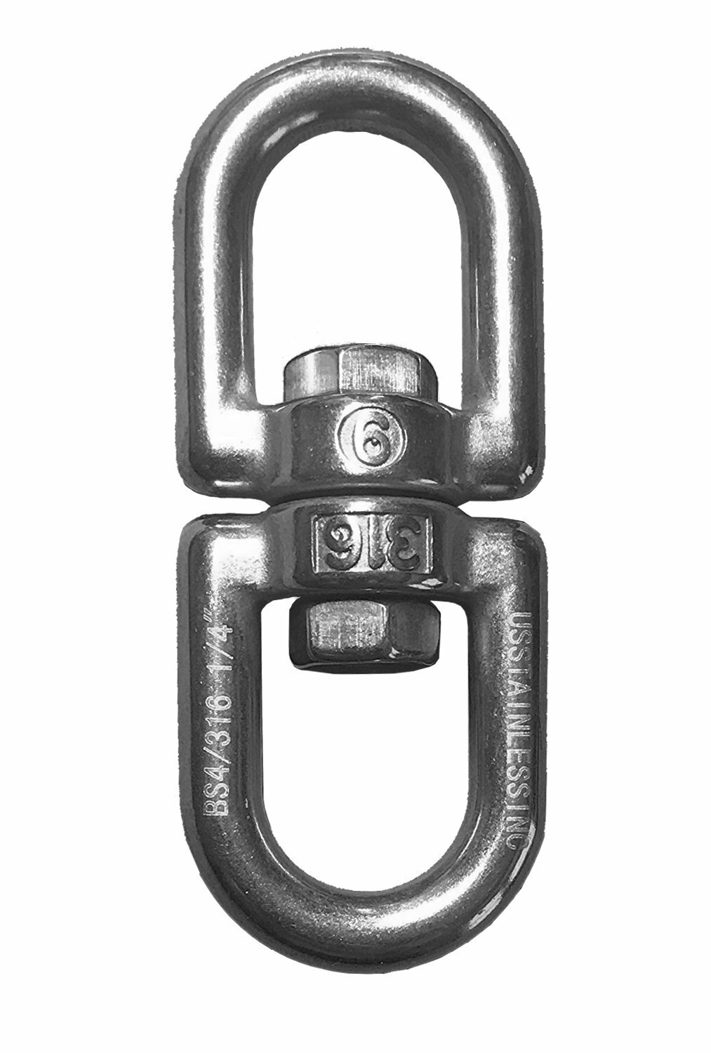 Stainless Steel 316 Anchor Swivel Eye and Eye 4mm or 5/32" Marine Grade