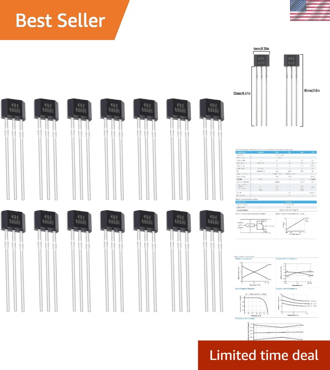 20Pcs TO-92S Hall Effect Sensor 3-Pin Magnetic Detector for Precision Projects