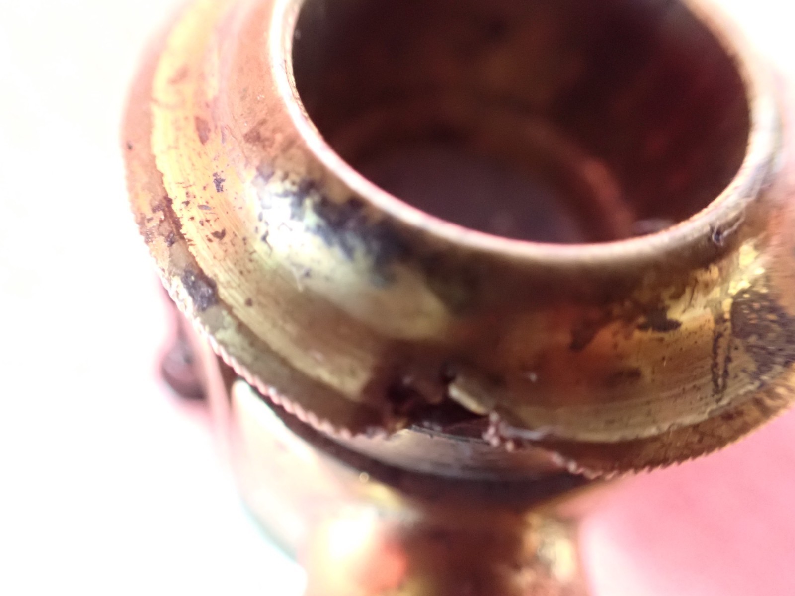Antique Pressed Horn Adjustable Spout Powder Flask