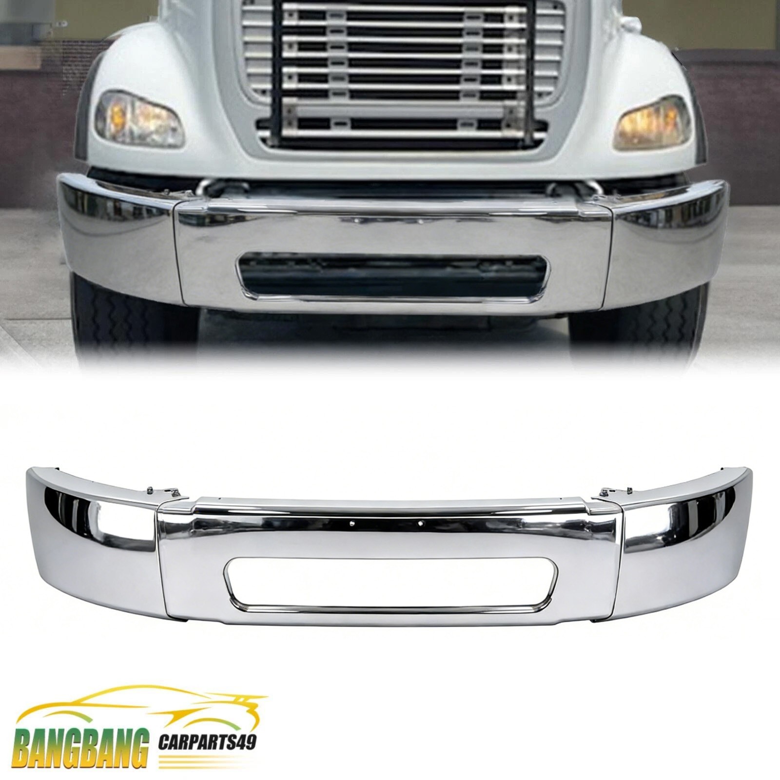 For 2003-2022 Freightliner M2 106 112 Business Class Front Bumper Cover Chrome