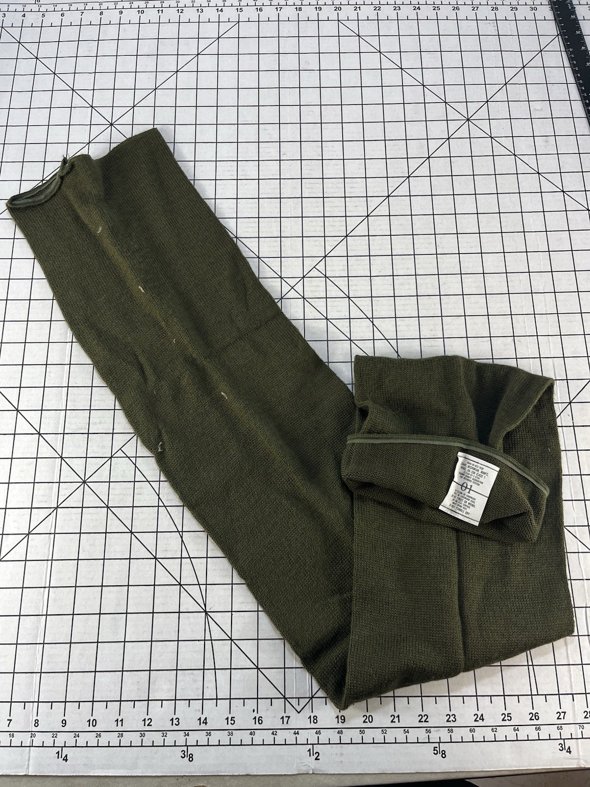 US Military OG 208 Wool Scarf Winter Cold Weather Neckwear 1981 New Old Stock