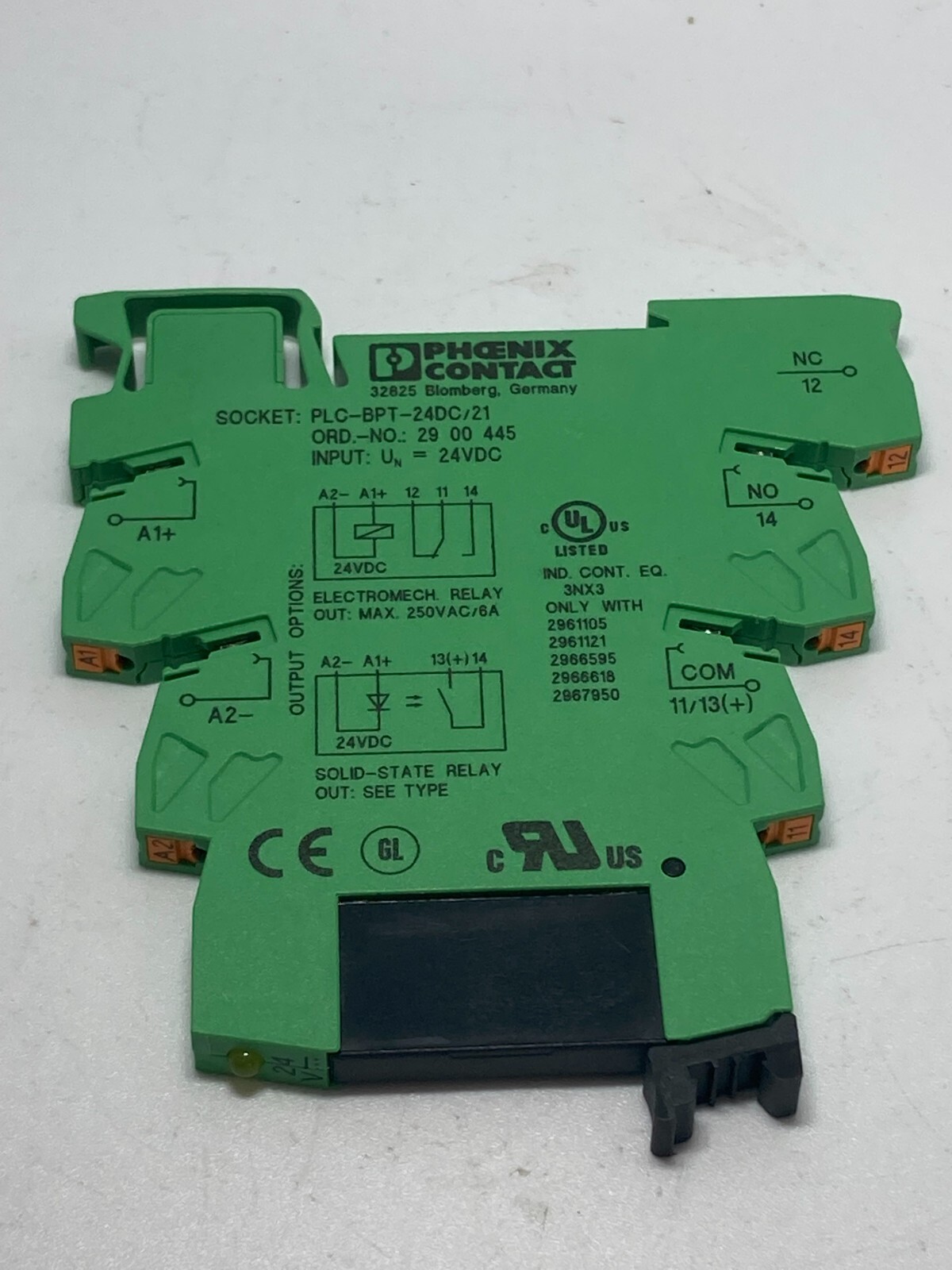 PHOENIX CONTACT 2900352 SOLID STATE RELAY SPST DIN RAIL MT 24VDC NNB