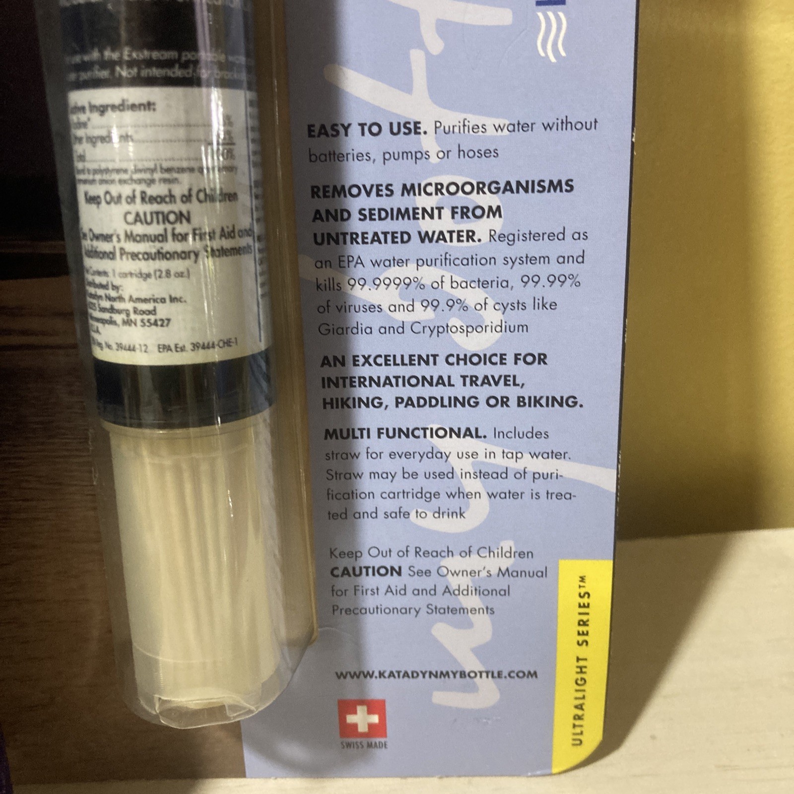 Katadyn Swiss Made ViruStat Water Bottle Portable Water System