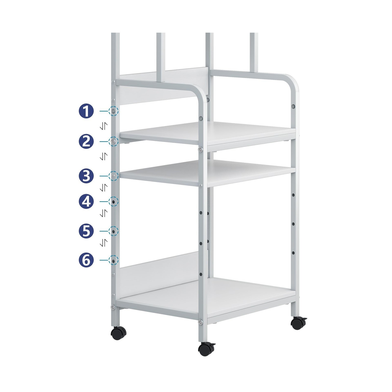 4-Tier Printer Stand with Storage Shelf, Mobile Printer Table for Home Office...
