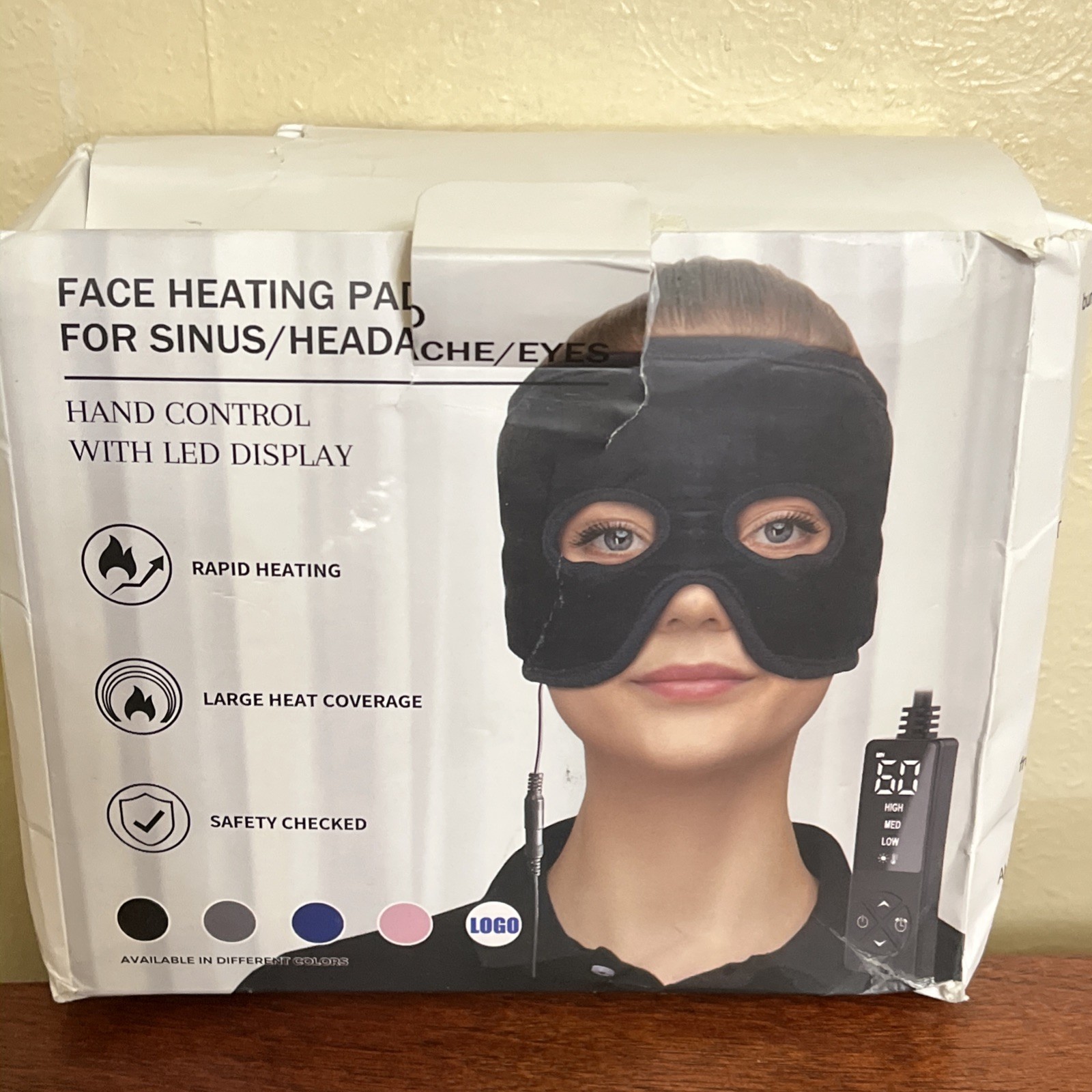 Face heating pad for sinus headache eyes Pink open box
