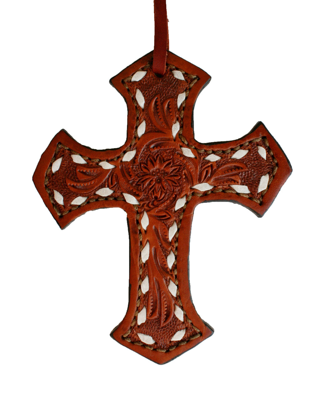 Saddle Cross, Floral Tooling (Toast)