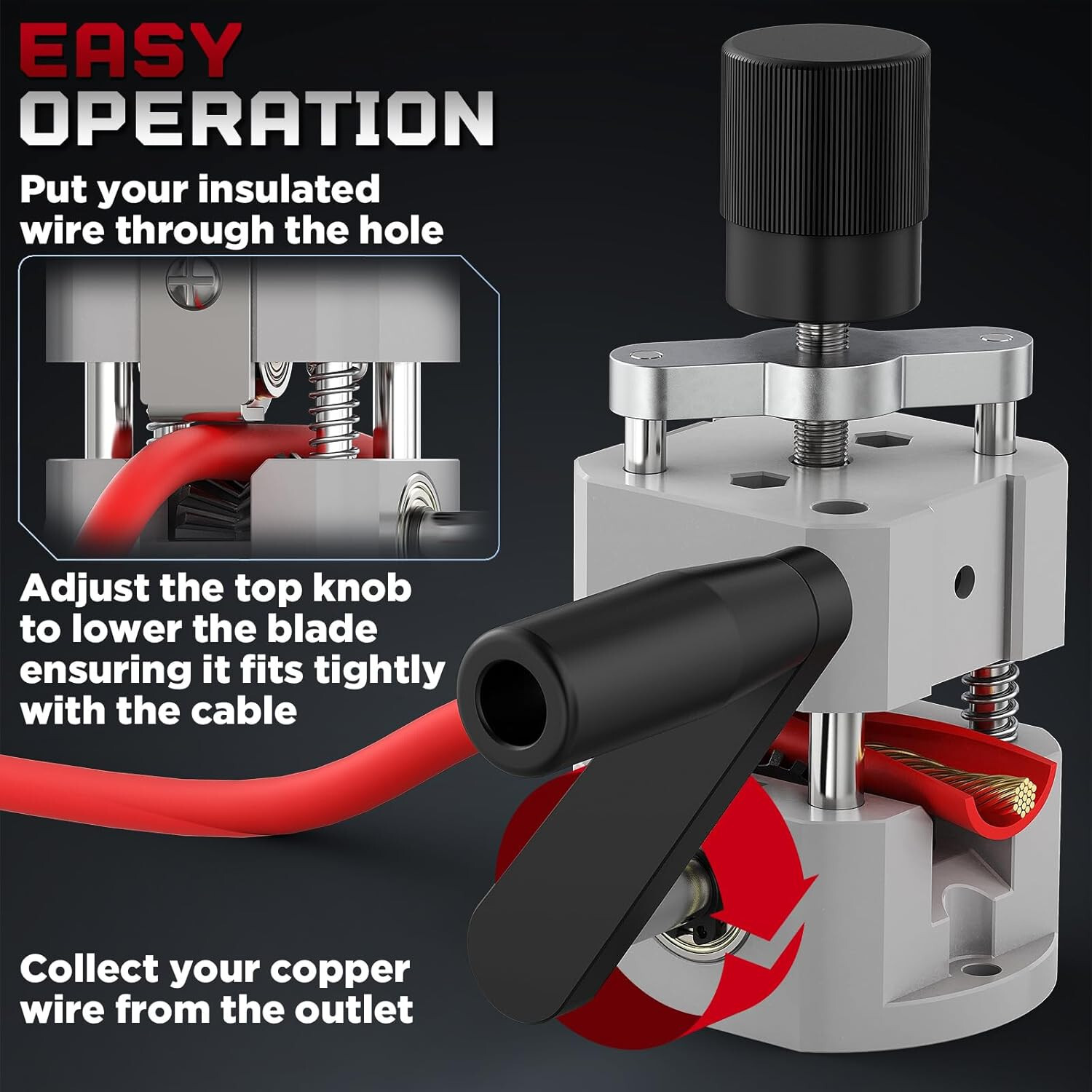 Manual Wire Stripping Machine Portable Adjustable Drill Waste Copper Recycling