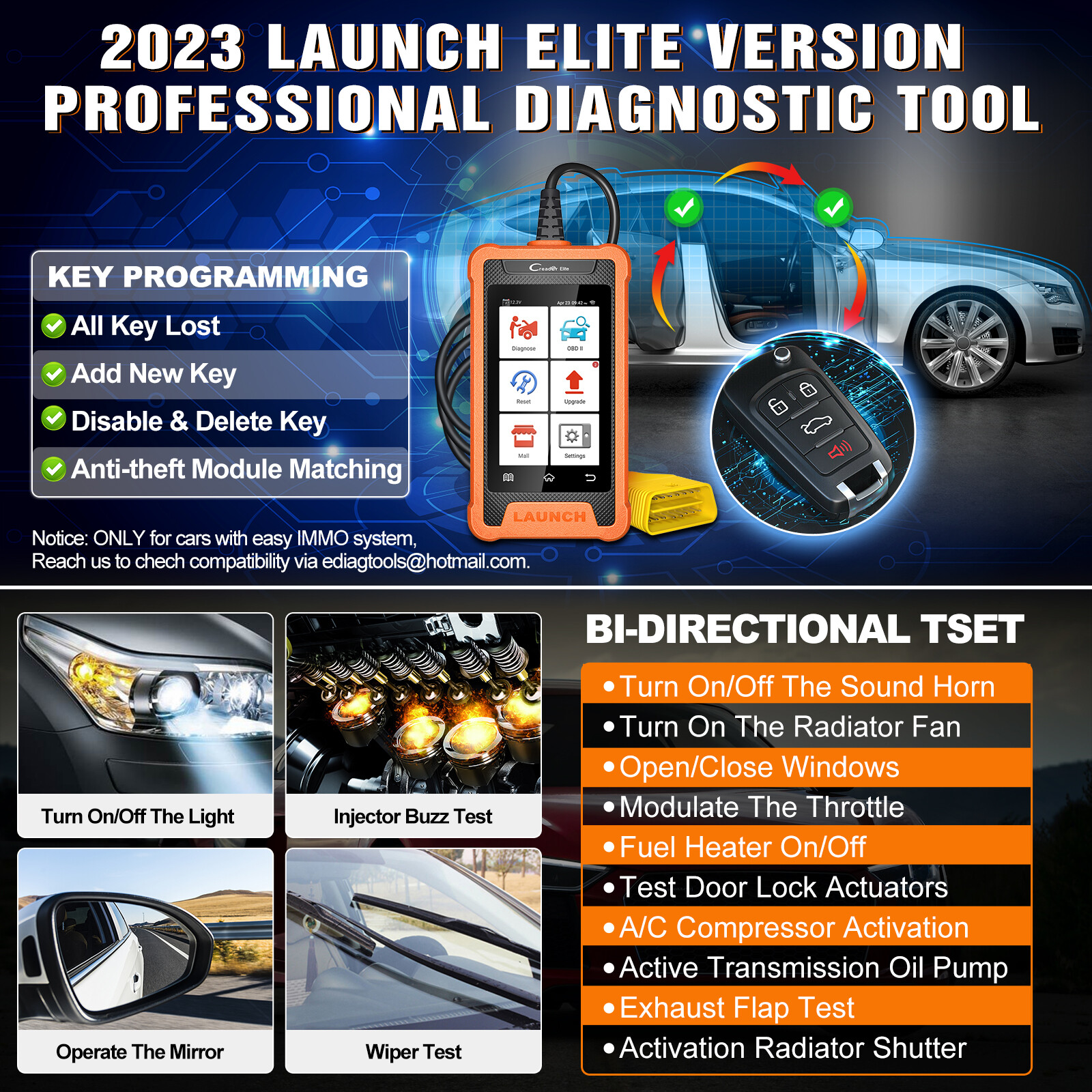 LAUNCH X431 Creader Elite For Toyota Car Diagnostic Tool OBD2 Scanner ABS SAS