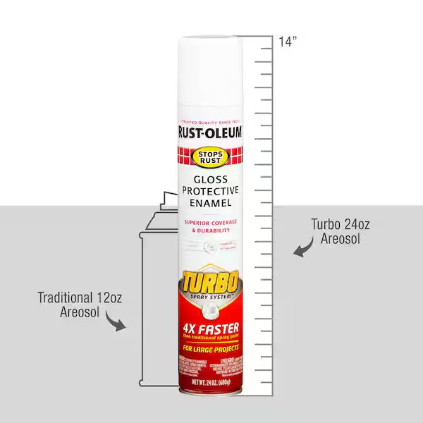 Rust-Oleum 24 oz Stop Rust Turbo Spray System Gloss White Spray Paint