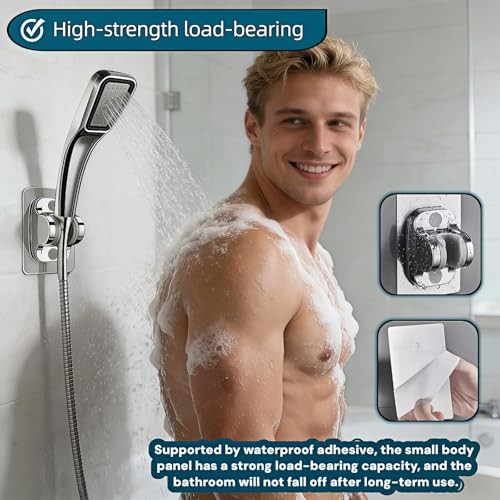 Shower Head Bracket wall Mounted - Heavy-Duty drillless Adjustable Handheld