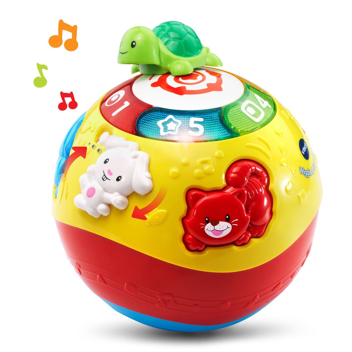 VTech Wiggle & Crawl Ball, Multicolor - Interactive Baby Toy, 6+ Months