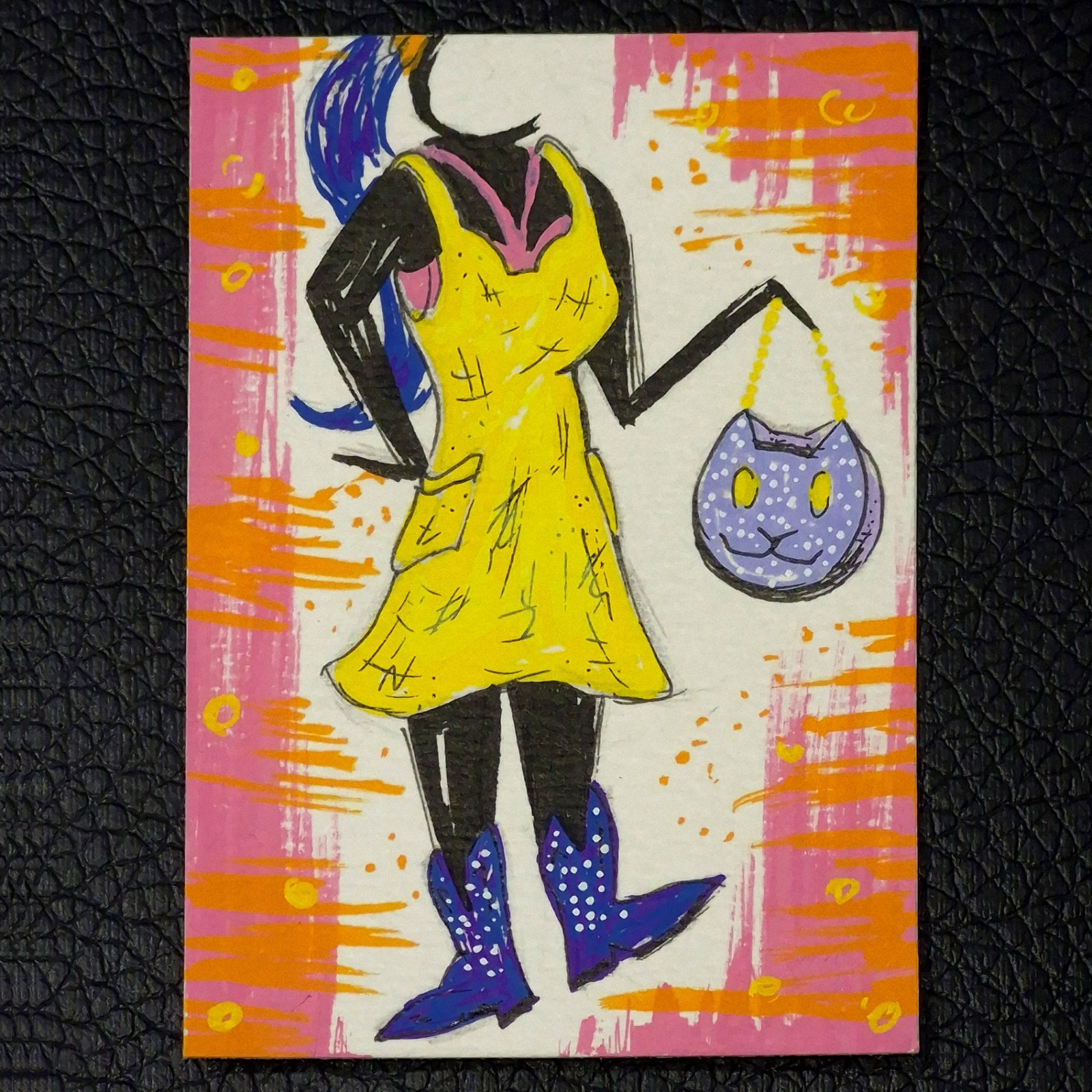 ACEO Original Painting Rugrats Inspired Fashion Nostalgic Art by Jelen Gillis