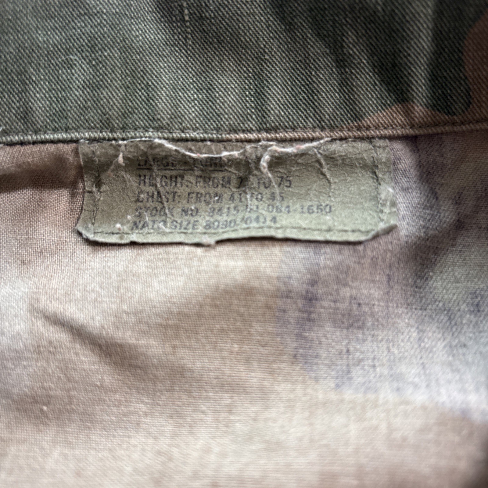 Military Issue Camo Shirt Jacket Large Longe