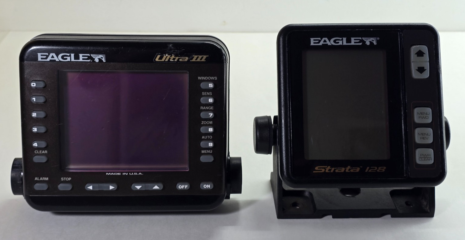 Lot of 2 Eagle Ultra III / Strada 128 fishfinder head units Only(Untested/AS-IS)
