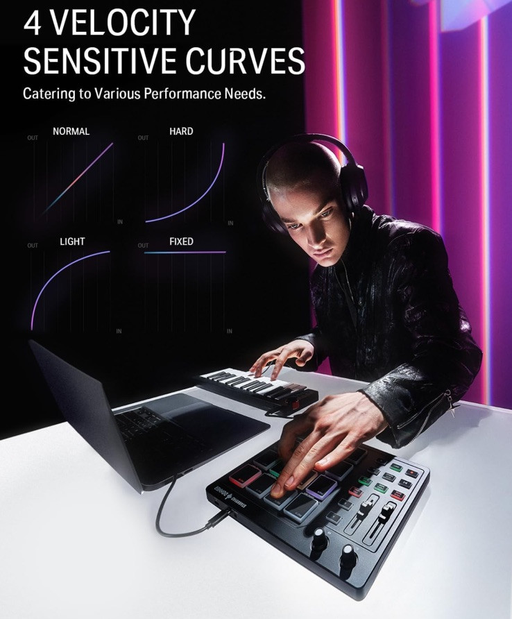 Donner MIDI Pad Beat Maker Machine Professional, Drum Machine