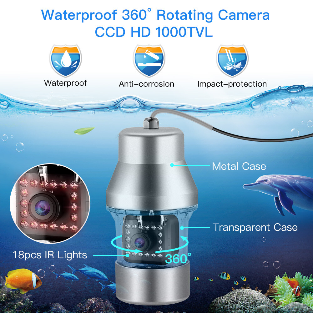 Eyoyo 9'' Underwater Fishing Camera 360° Panning Camera with 8G Video Recording