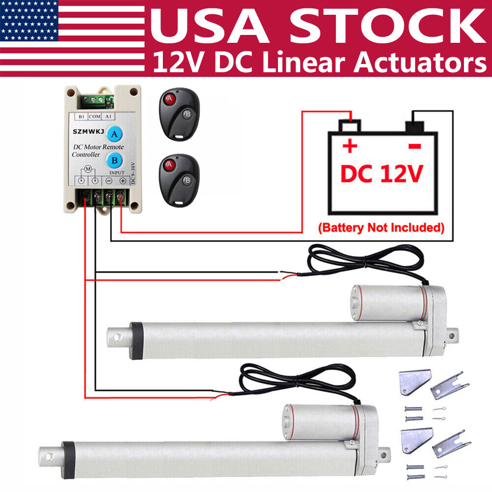 Heavy Duty 2x 14mm/s Linear Actuator Motor W/ Remote Control for Auto Medical DO