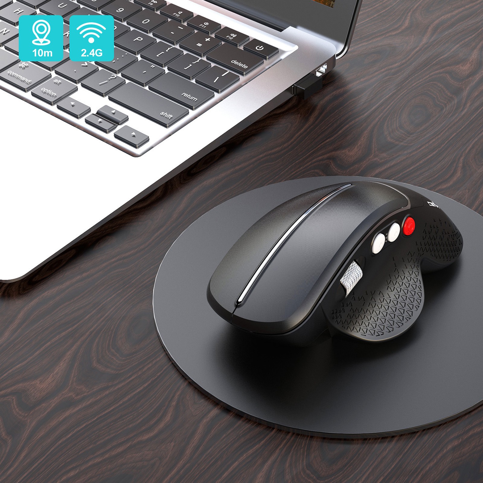 Wireless Vertical Mouse 2.4G Ergonomic Vertical Gaming Mouse 6-Button Desig EBSE