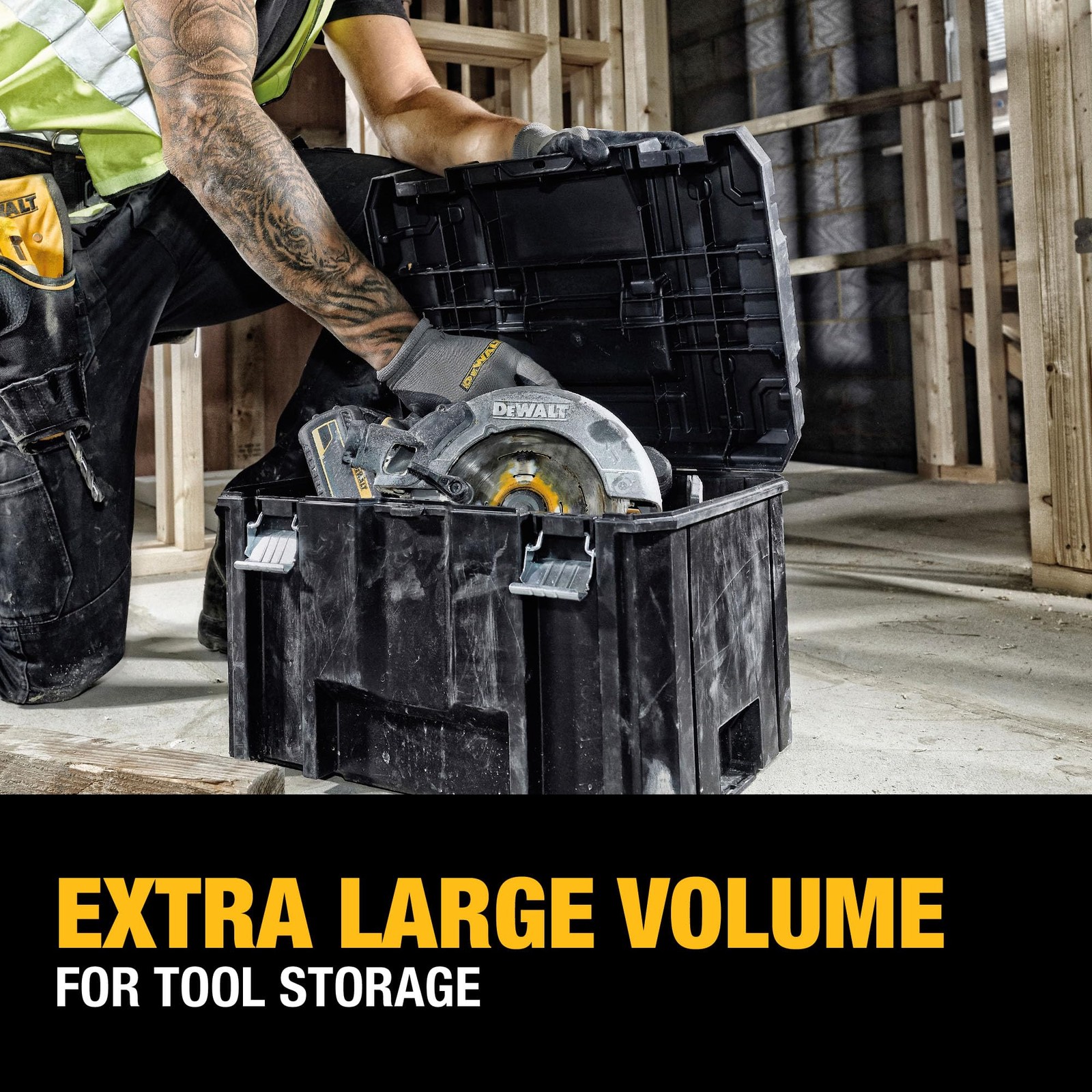 DEWALT TSTAK Tool Box, Extra Large Design, Removable Tray for Easy Access to ...