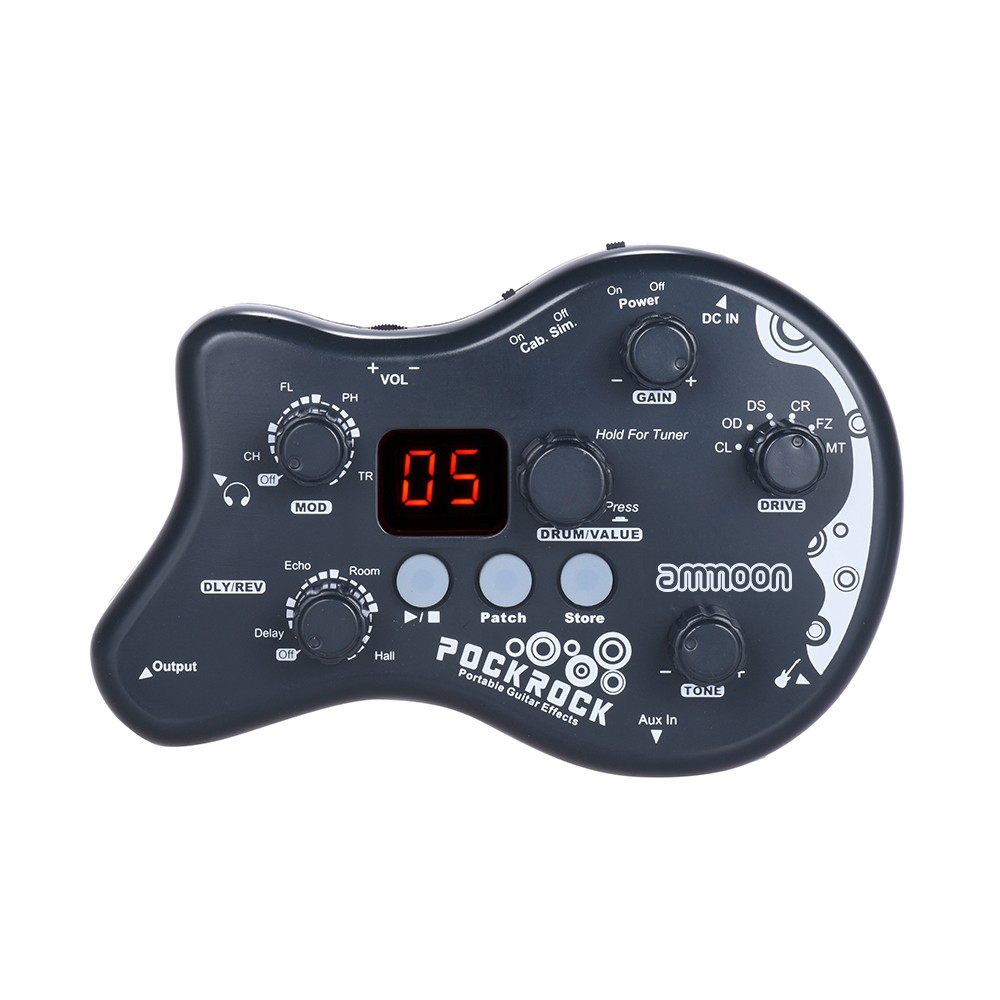 PockRock Guitar Multi-effects Processor Effect Pedal 15 Effect Types LCD Display