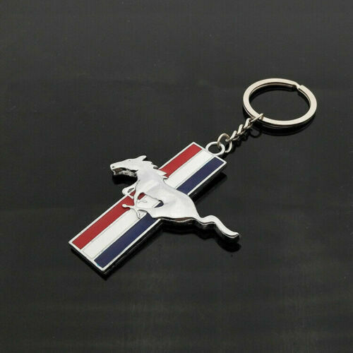 Mustang Chrome Pony Horse Key Chain Fob Ring Keychain GT 500 Cobra Roush Saleen