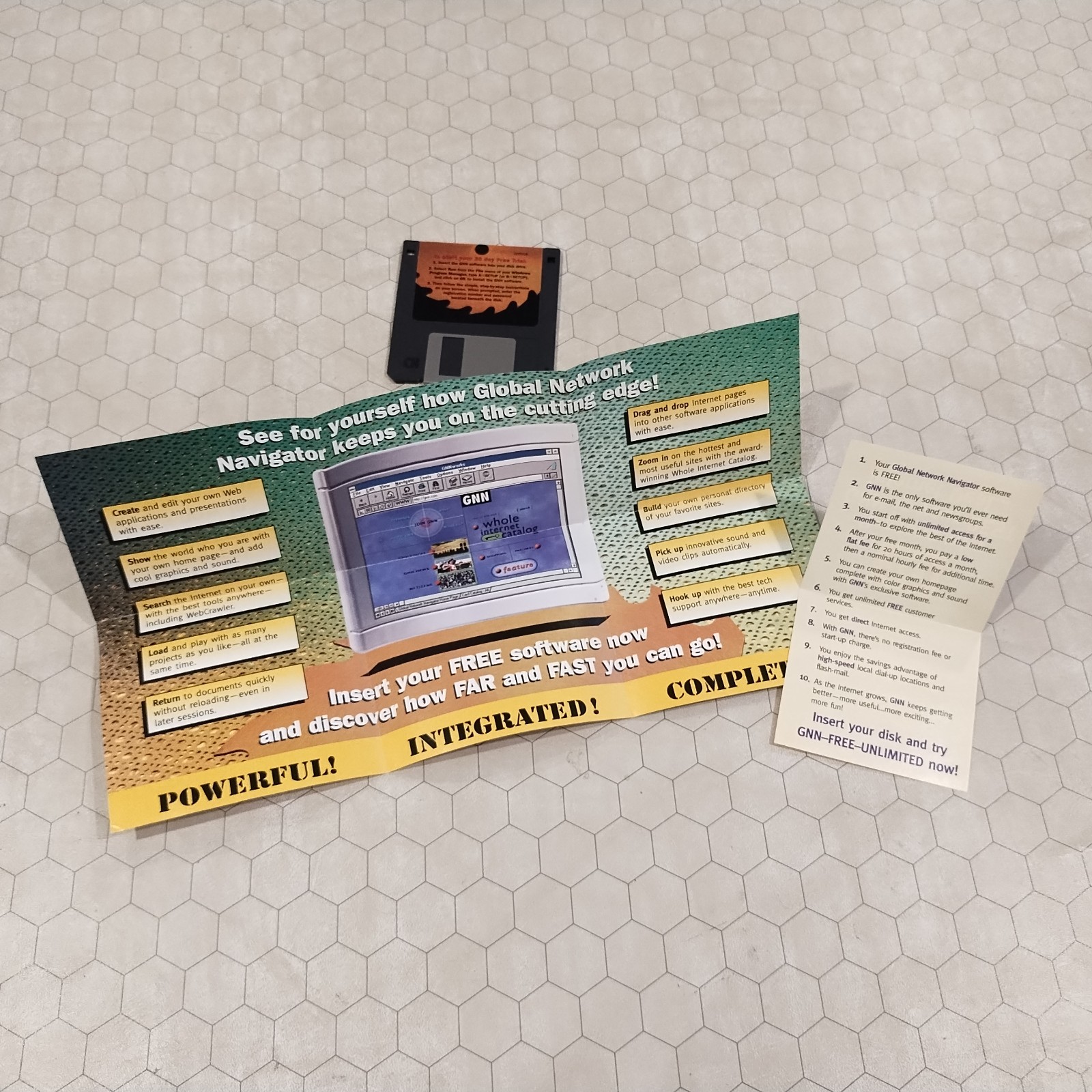 Global Network Navigator (GNN) 3.5" disk, tested!