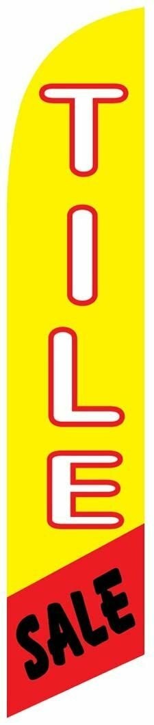 Tile Sale (yellow/red) Feather Banner Swooper Flag - NO WIND REQUIRED -...