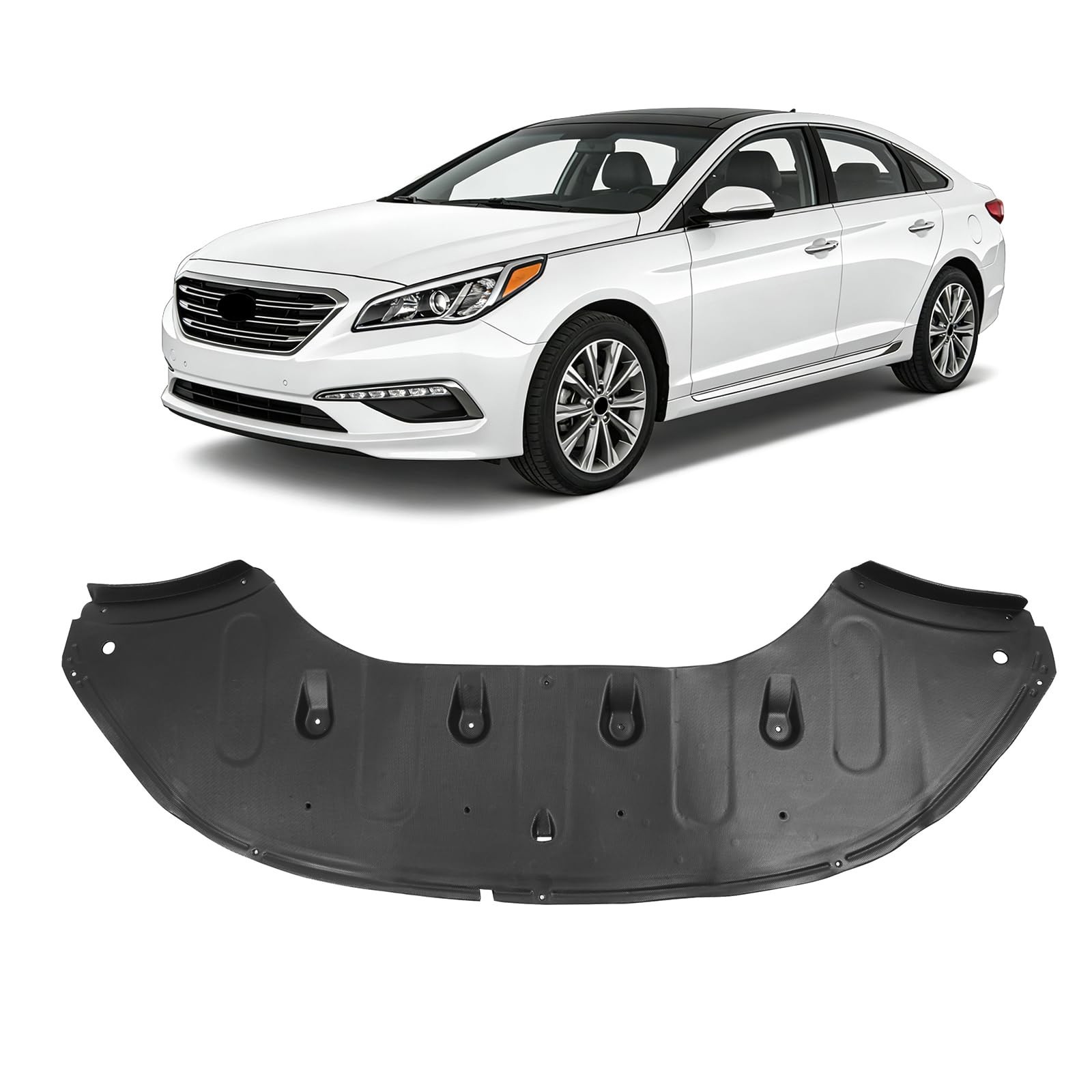 Engine Splash Shield for 15-17 Hyundai Sonata Black PE Plastic | Engine Splas...