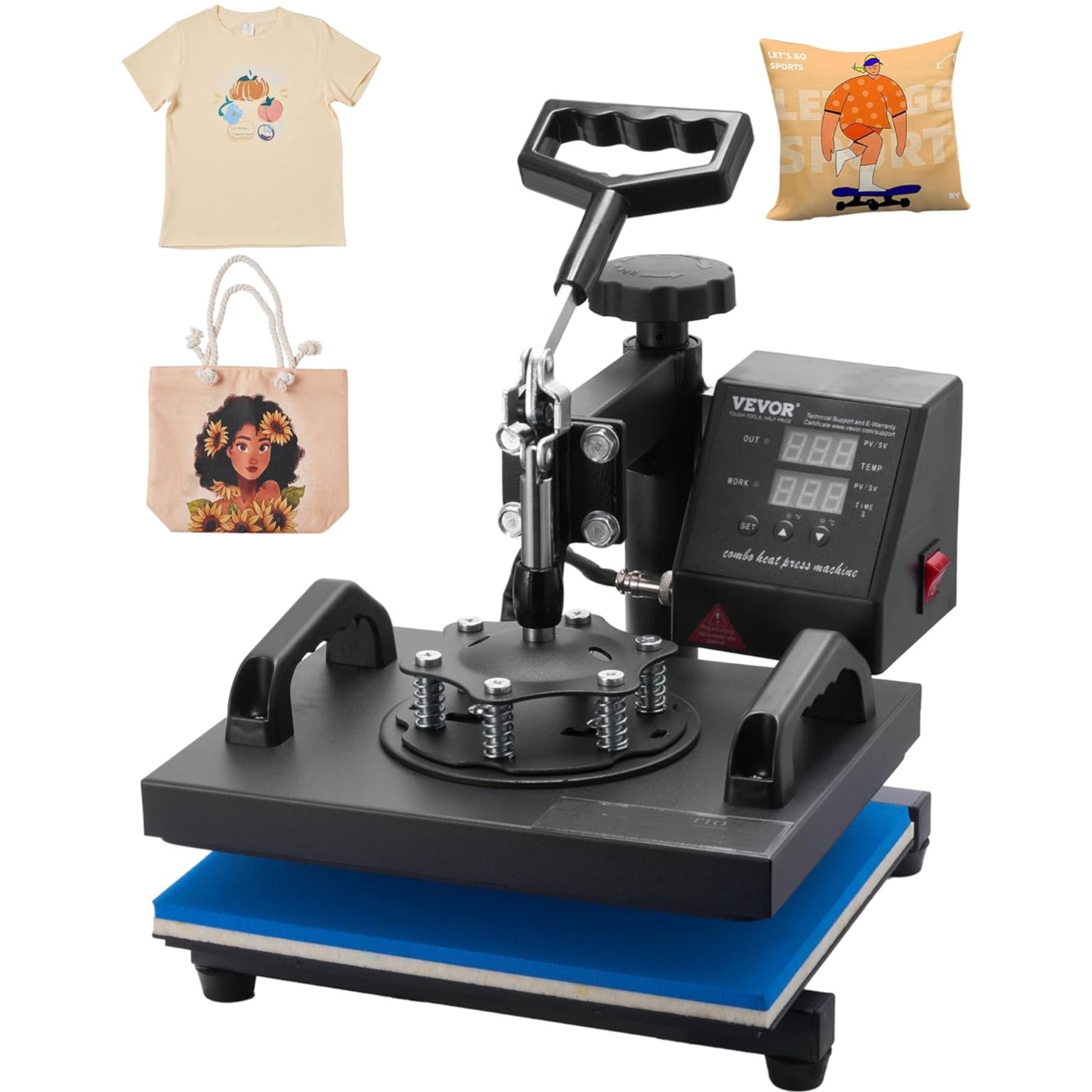 Heat Press, 12x10in Heat Press Machine, Clamshell Sublimation Transfer Printe...
