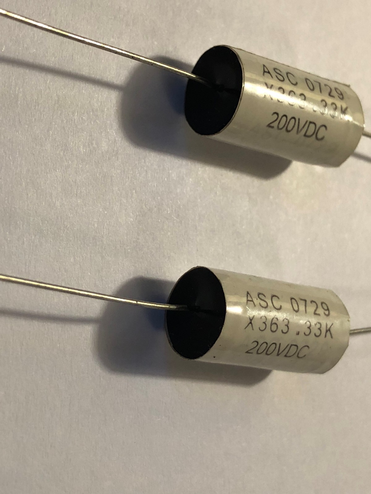 New 2PCS ASC X363 .33uF 200V DC METALLIZED POLYPROPYLENE Capacitor