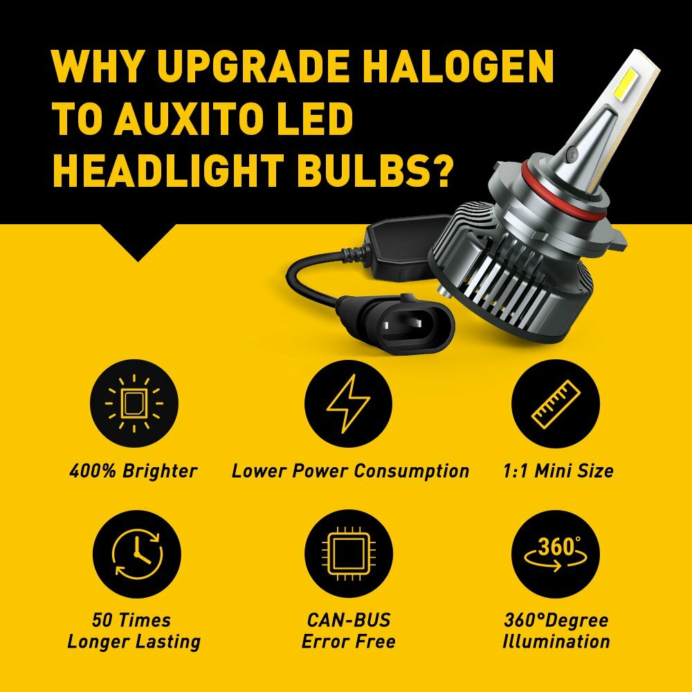 16000LM Super Bright 9012 LED Headlight Bulbs Conversion Kit hir2 High Low Beam