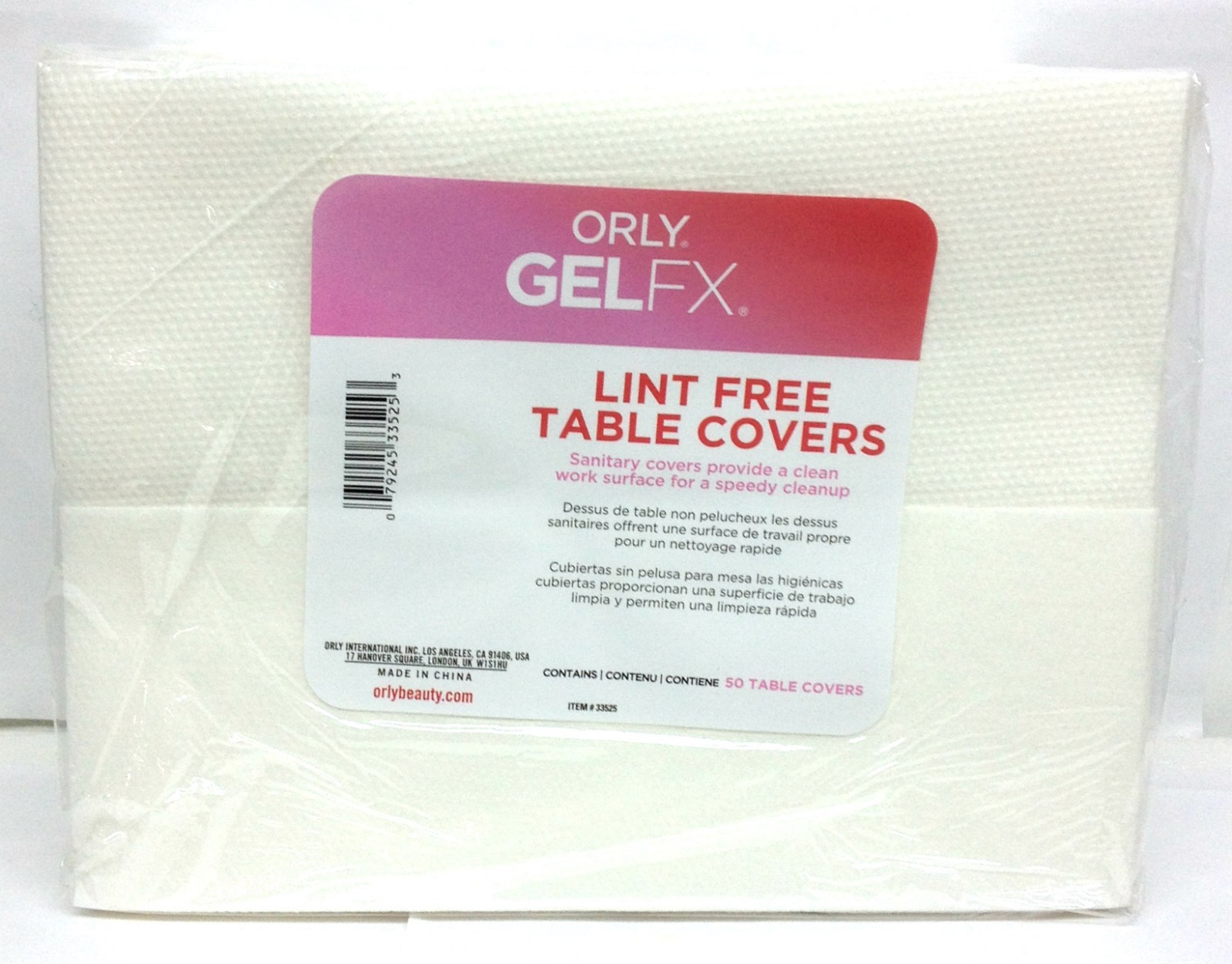 ORLY GelFx Nail - Lint Free Table Covers - 50 Sheets/Pack #33525