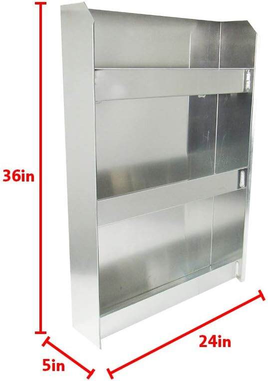 24" Aluminum Aerosol Shelf Rack Holder Wall Mount Garage Storage Organizer