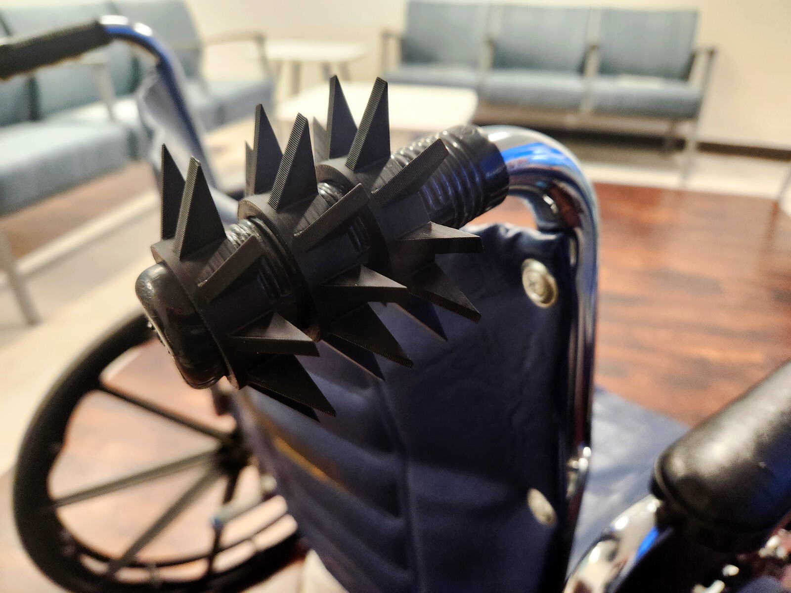 Wheelchair Handle Grip Spikes for Personal Safety, Bolt On & Removable