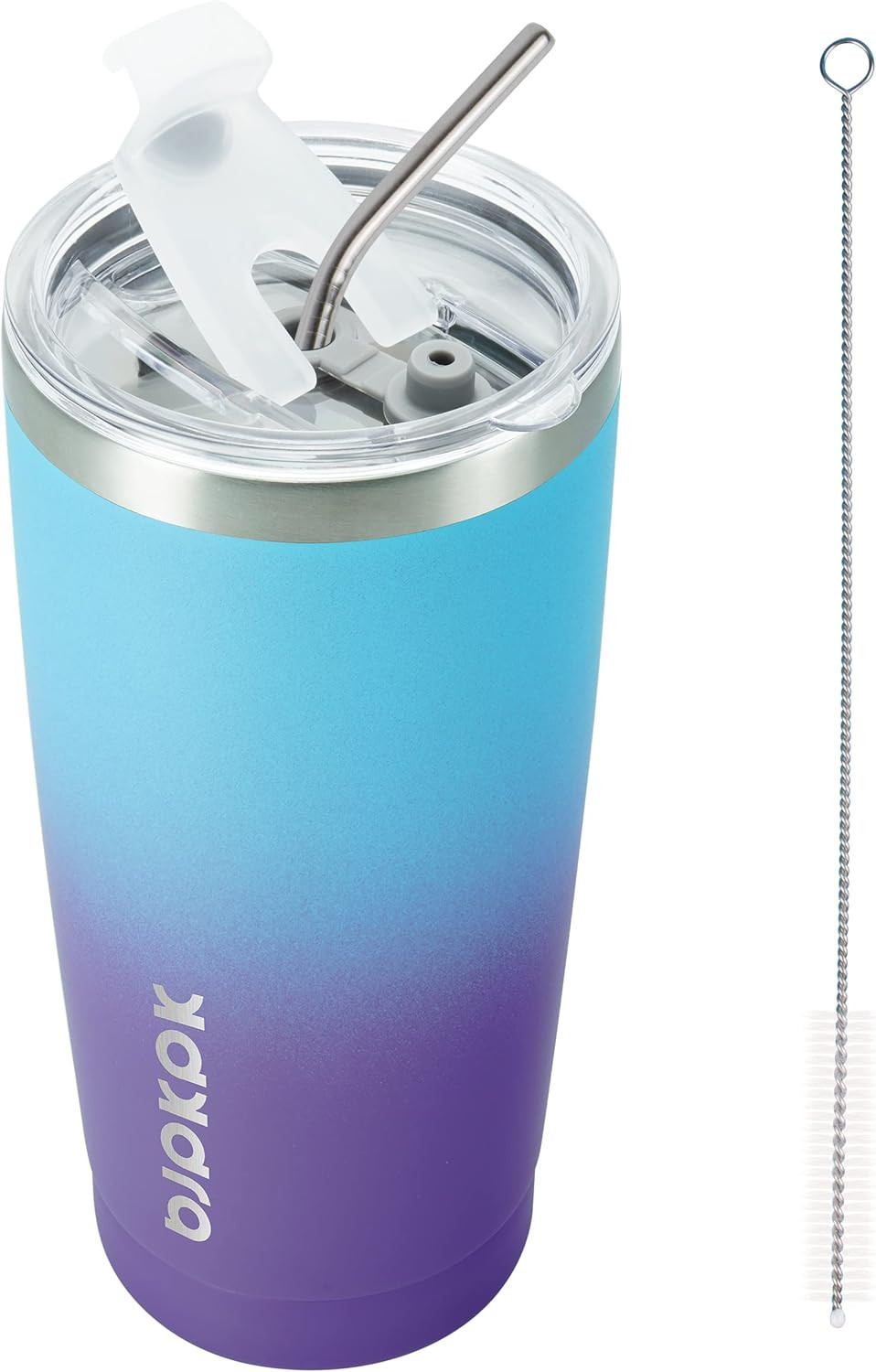 20 Oz Stainless Steel Vacuum Insulated Tumblers with Lids and Straw Reusable Tra