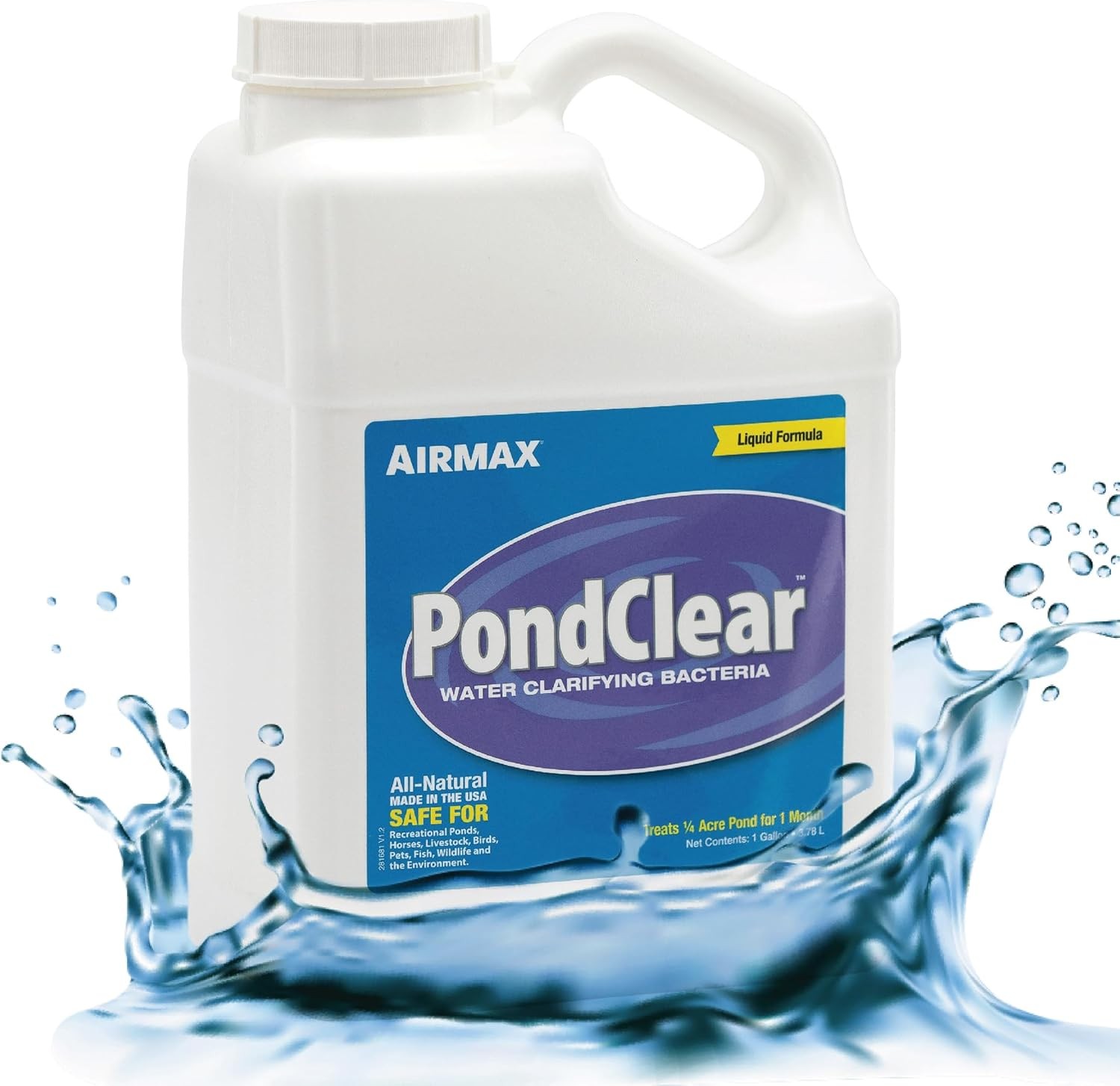 PondClear Liquid Bacteria for Lakes Ponds & Water Garden Treatments, Natural Bio