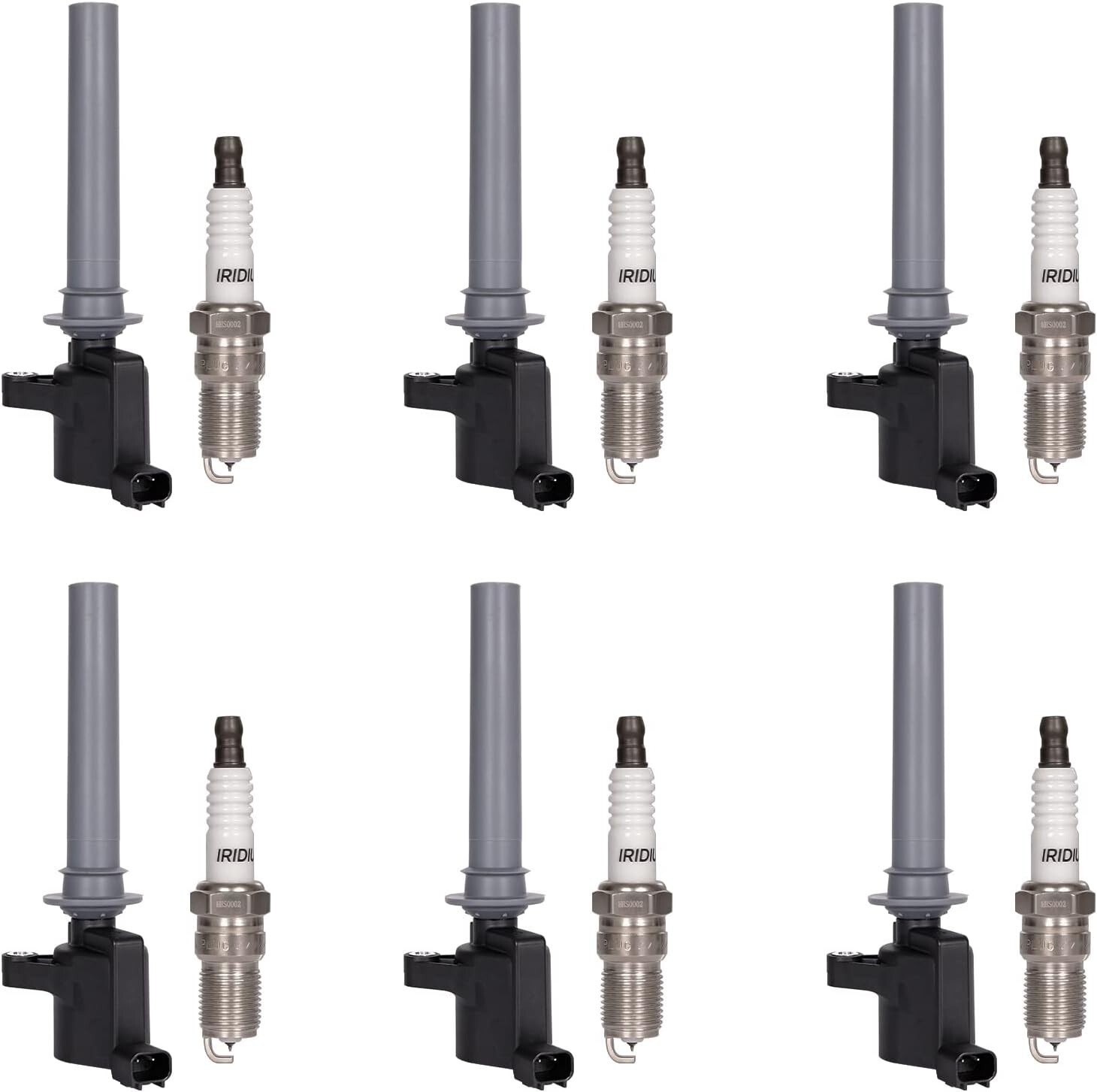 Set of 6 Ignition Coil Pack Spark Plugs for 3.0L 2001-2008 Ford Escape Freestyle