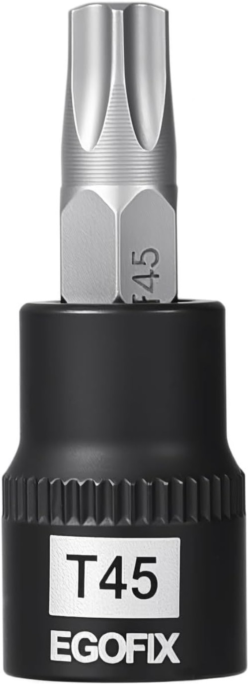 3/8” Drive T45 Torx Socket - Durable Chrome Vanadium Steel, Drop-Forged & Las...