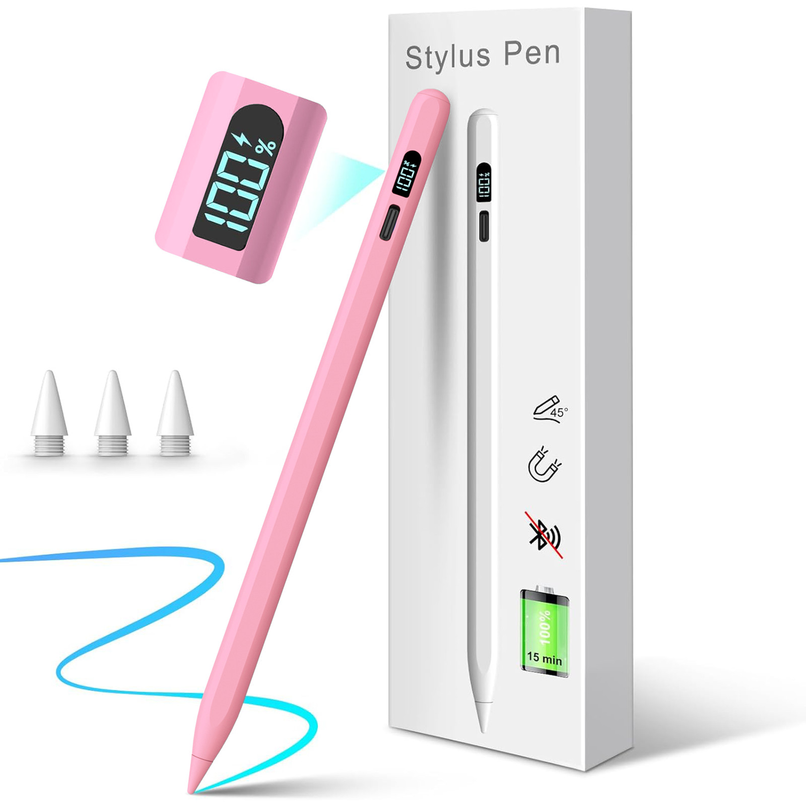 Stylus Pen for iPad 2018-2025, Pencil for iPad 11th A16/10/9/8/7/6 Gen,Air/pro