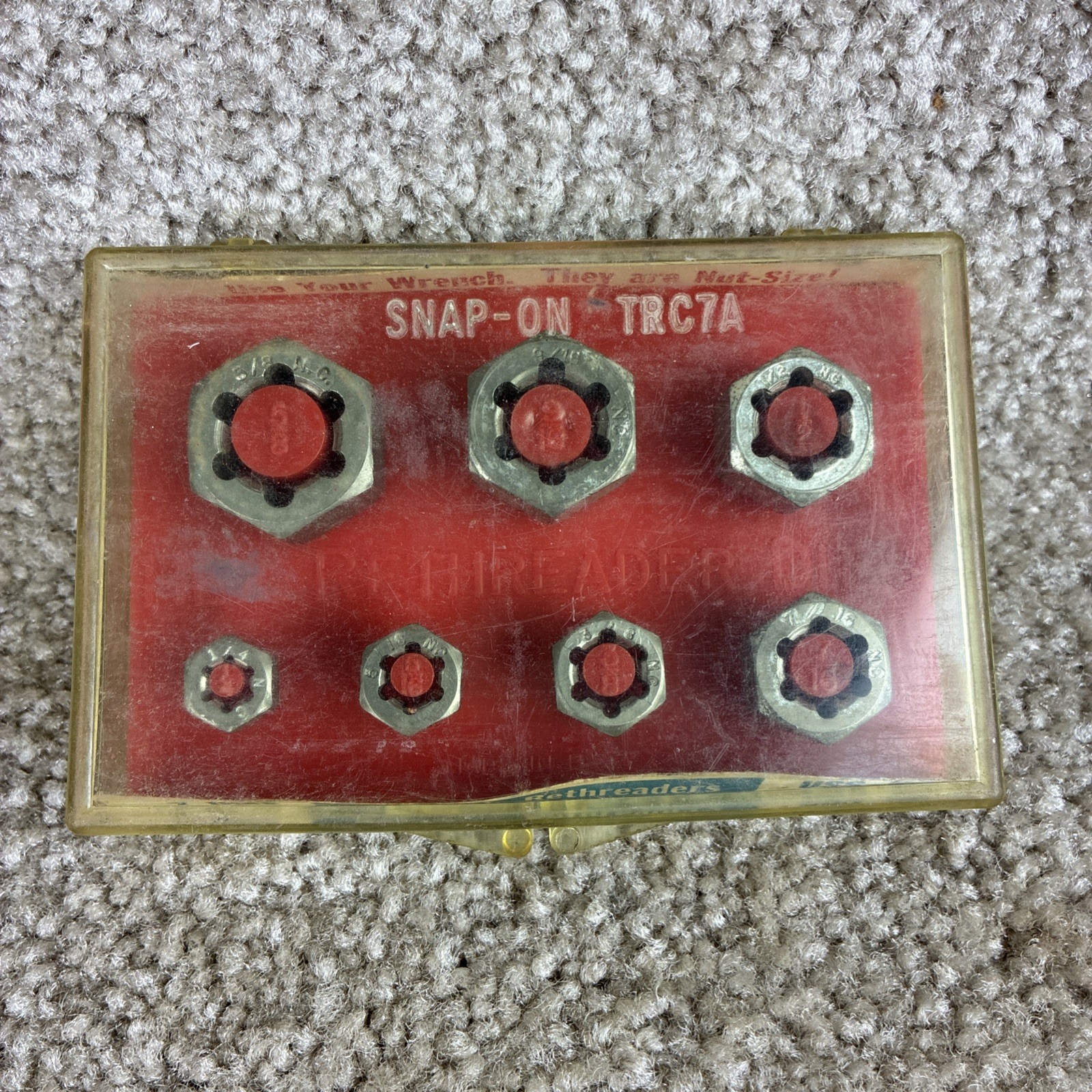 Snap-On TRC7A Rethreader Dies 7Pcs. Original Case Good Condition