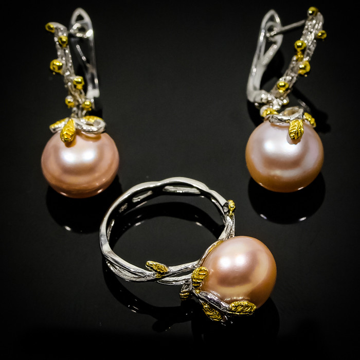 Jewelry Gift Not Enhanced Handmade Natural Pearl Silver 925 Sterling / RVSS04