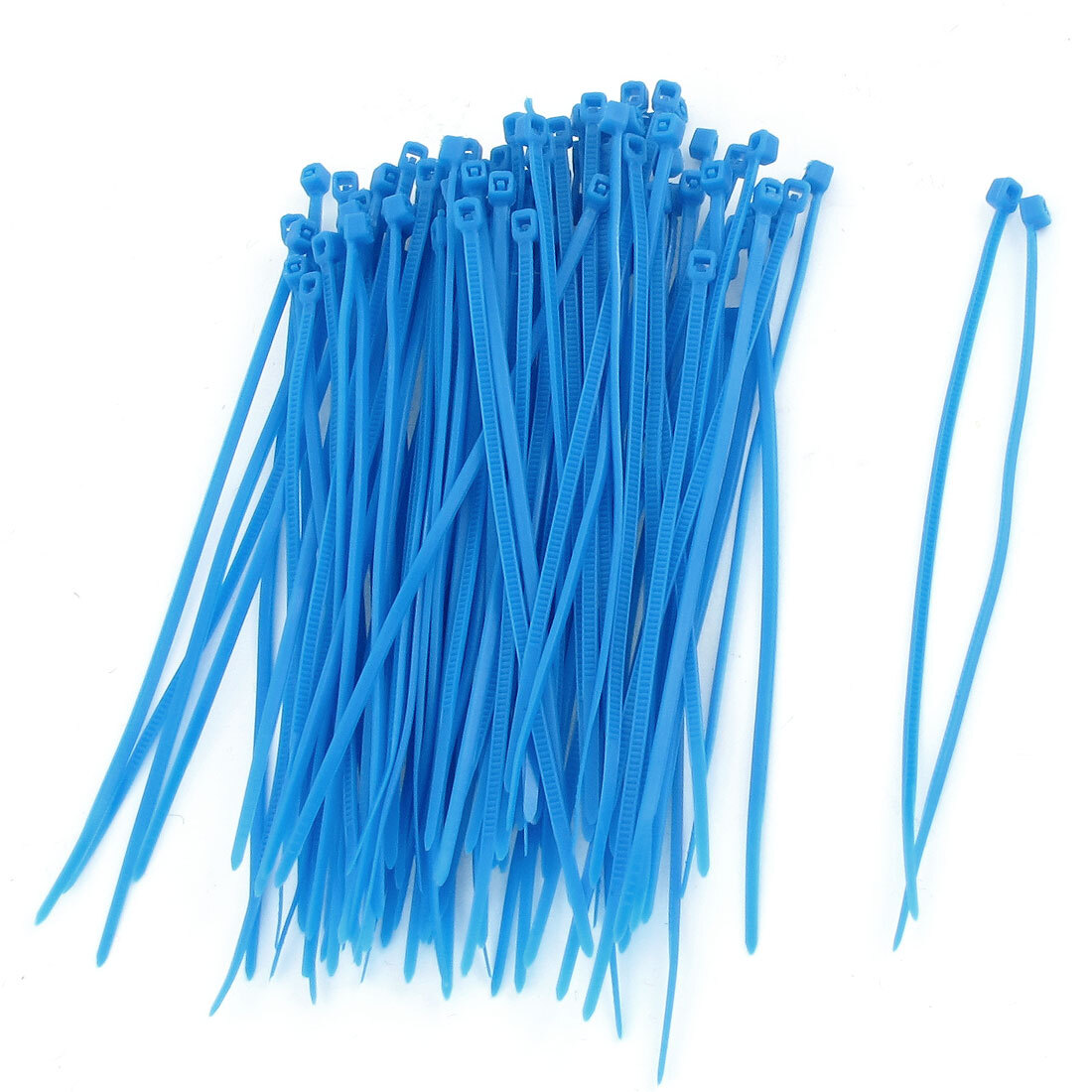 Blue Plastic 100 x 3mm Locking Electric Wire Cable Zip Ties 100 Pcs