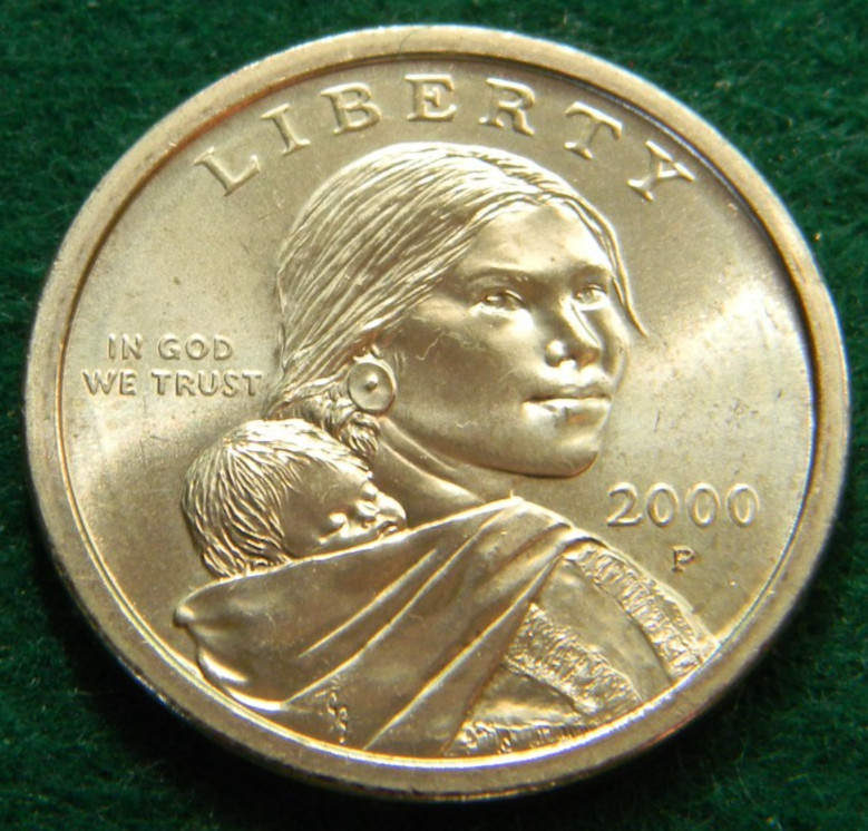 2000-P SACAGAWEA NATIVE AMERICAN ONE U.S. DOLLAR $1 COIN 2000P