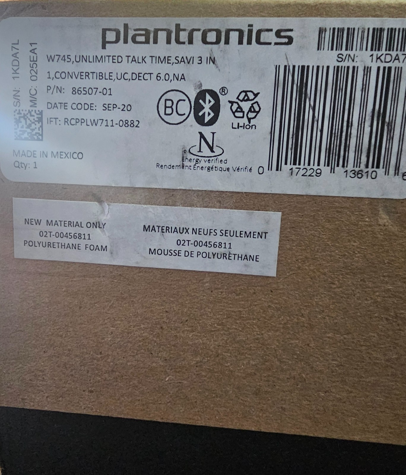 *NEW* Plantronics Savi W745 Multi Device Wireless Headset System 86507